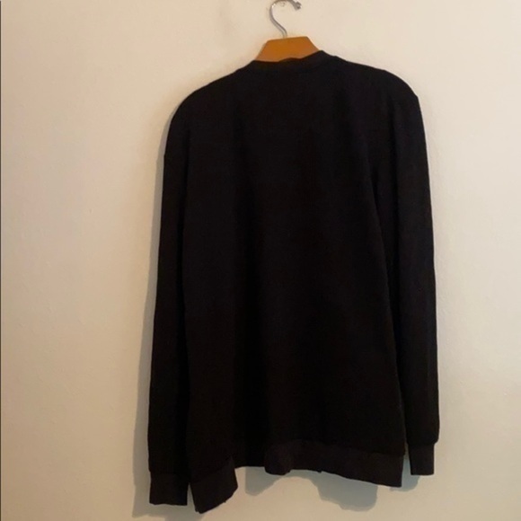 CHARLES & 1/2 SOLID BLACK CARDIGAN SIZE LARGE - Picture 3 of 3